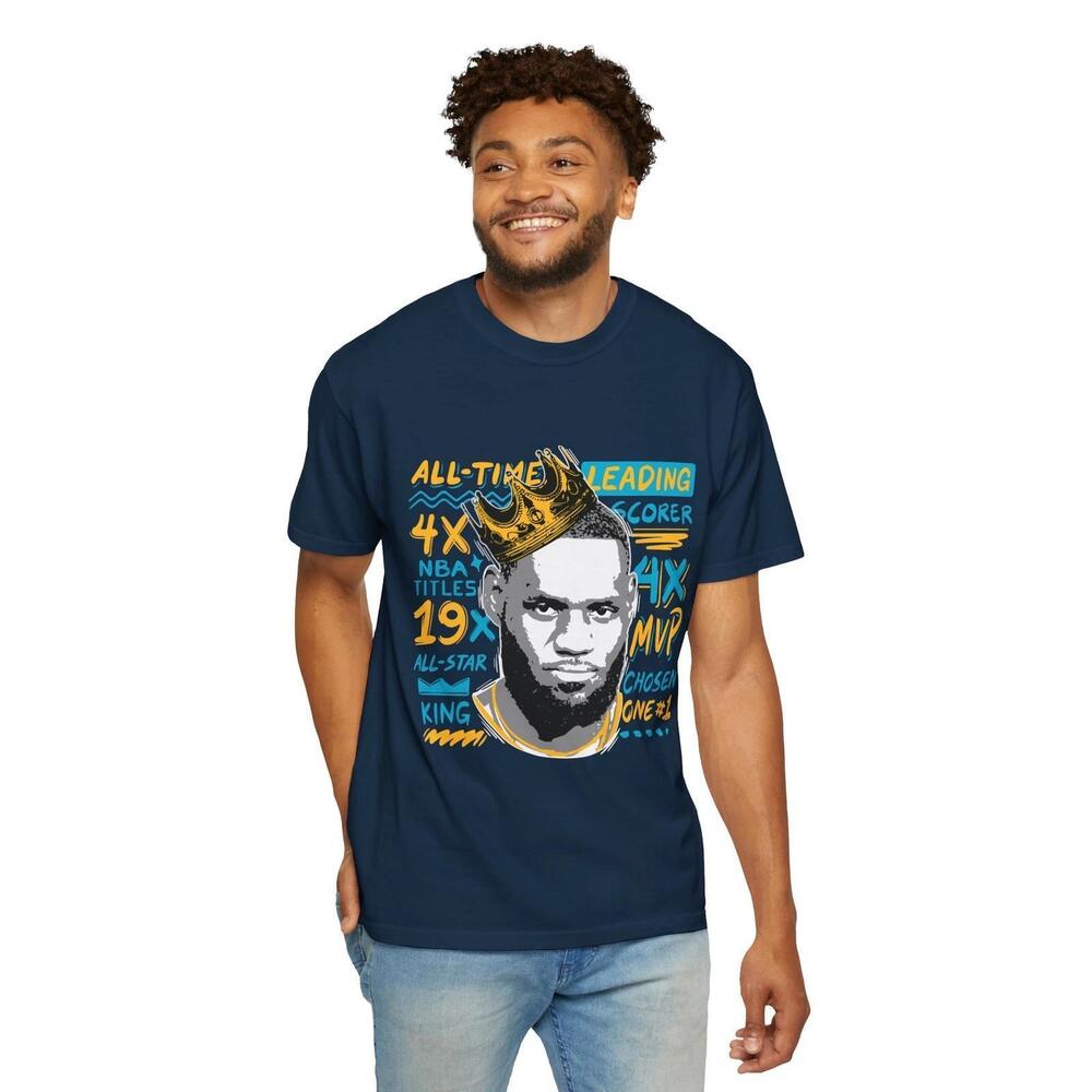 Lebron James King Crown Graphic T-Shirt  Gift For Basketball Fans